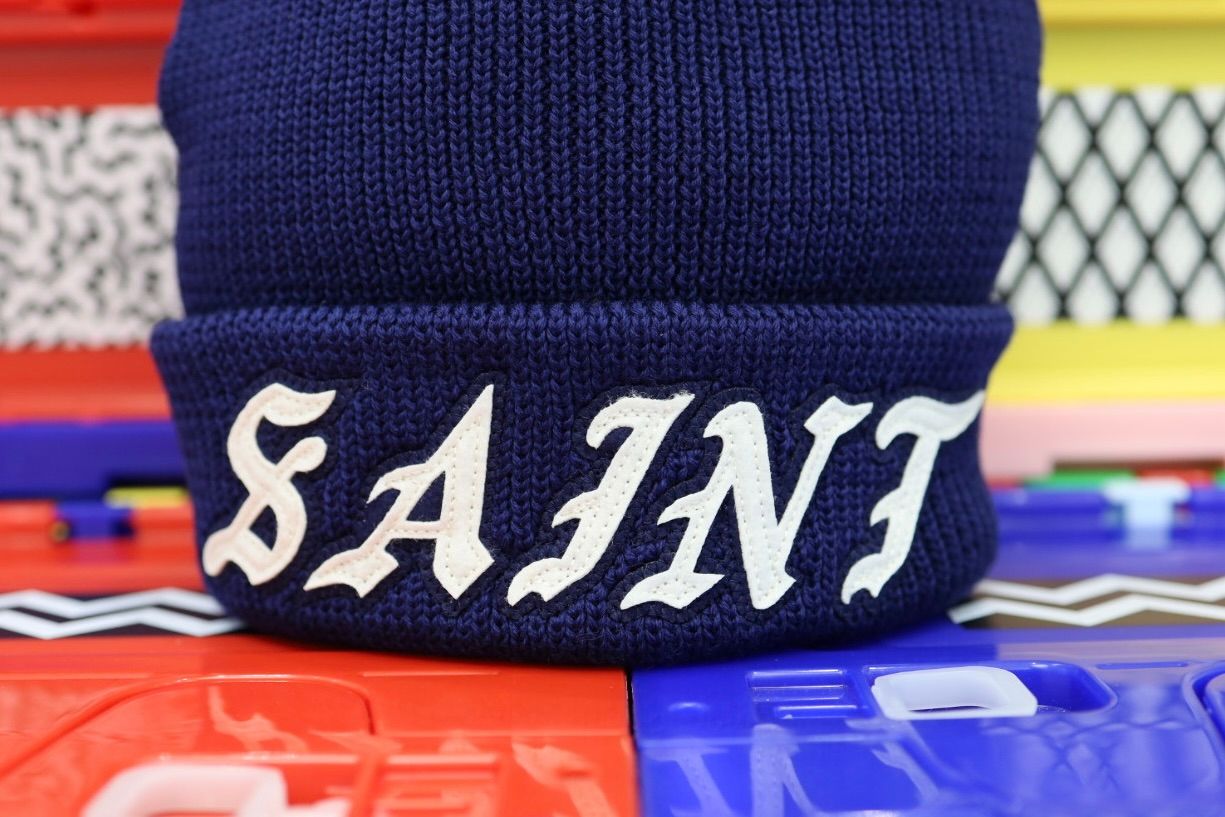 セントマイケル 26SS SAINT KNIT CAP(SM-MK8-0000-087)NAVY★1月10日(土)発売！