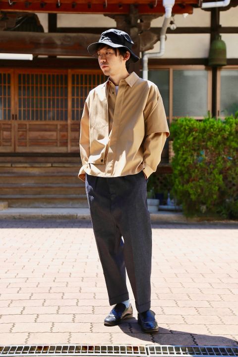 JieDa T/C FLAP SHIRT"BEIGE"Style.2020.8.29.