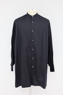 グラフペーパー Women's 26SS  Silicon Poplin Deep Slit Band Collar Shirt(GL261-50184)BLACK☆2月28日(土)発売！