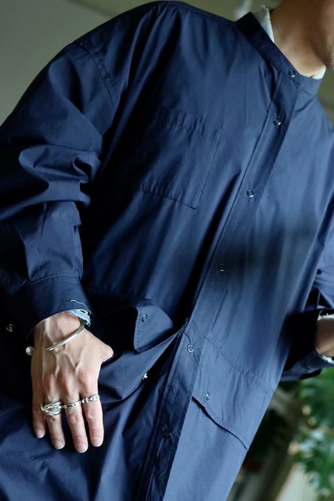 フレッシュサービス 22SS CARGO POCKET UTILITY SHIRT "NAVY"スタイル.2022.6.7.