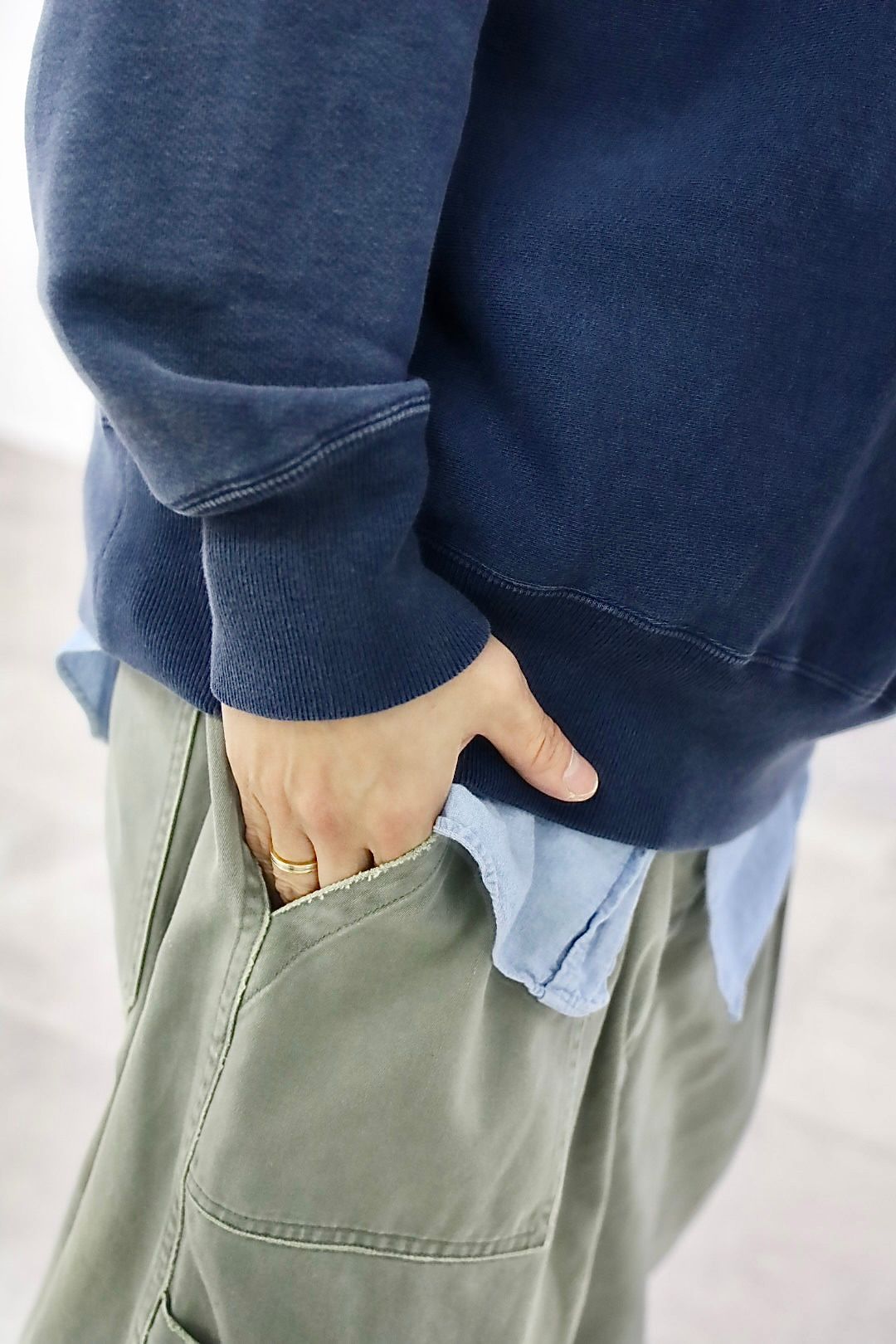 A.PRESSE 2026 STYLE1 Vintage Half Zip Sweatshirt"BLUE"スタイル