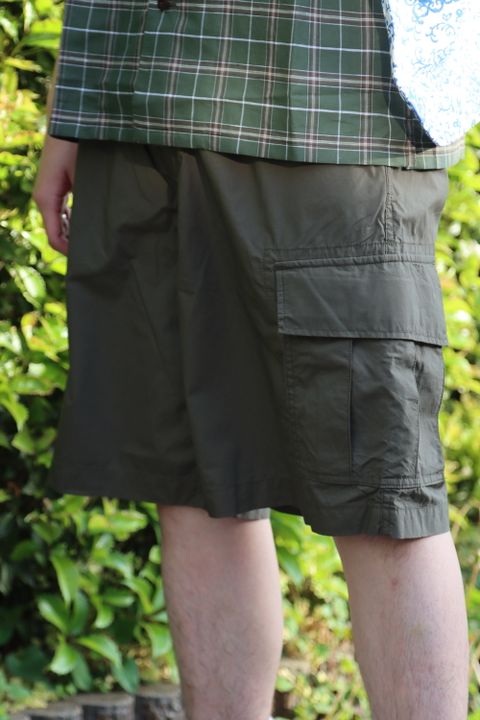 COMME des GARCONS HOMME リネン綿チェック x 綿タイプライター S/S オープンカラーシャツ style.2022.5.6