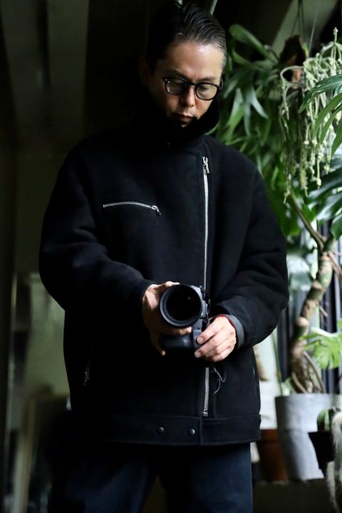 Graphpaper Sheep Mouton Aviator Jacketスタイル.2024.8.31.