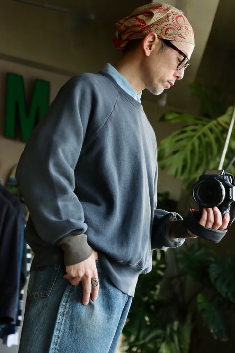 A.PRESSE 23SS Vintage Sweatshirtスタイル