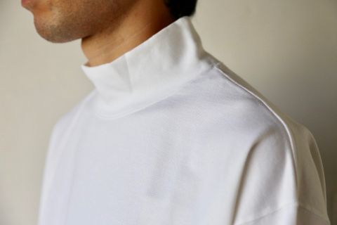 Graphpaper Heavy Weight Mock Neck Hem Rib Tee"WHITE"Style.2020.8.29.