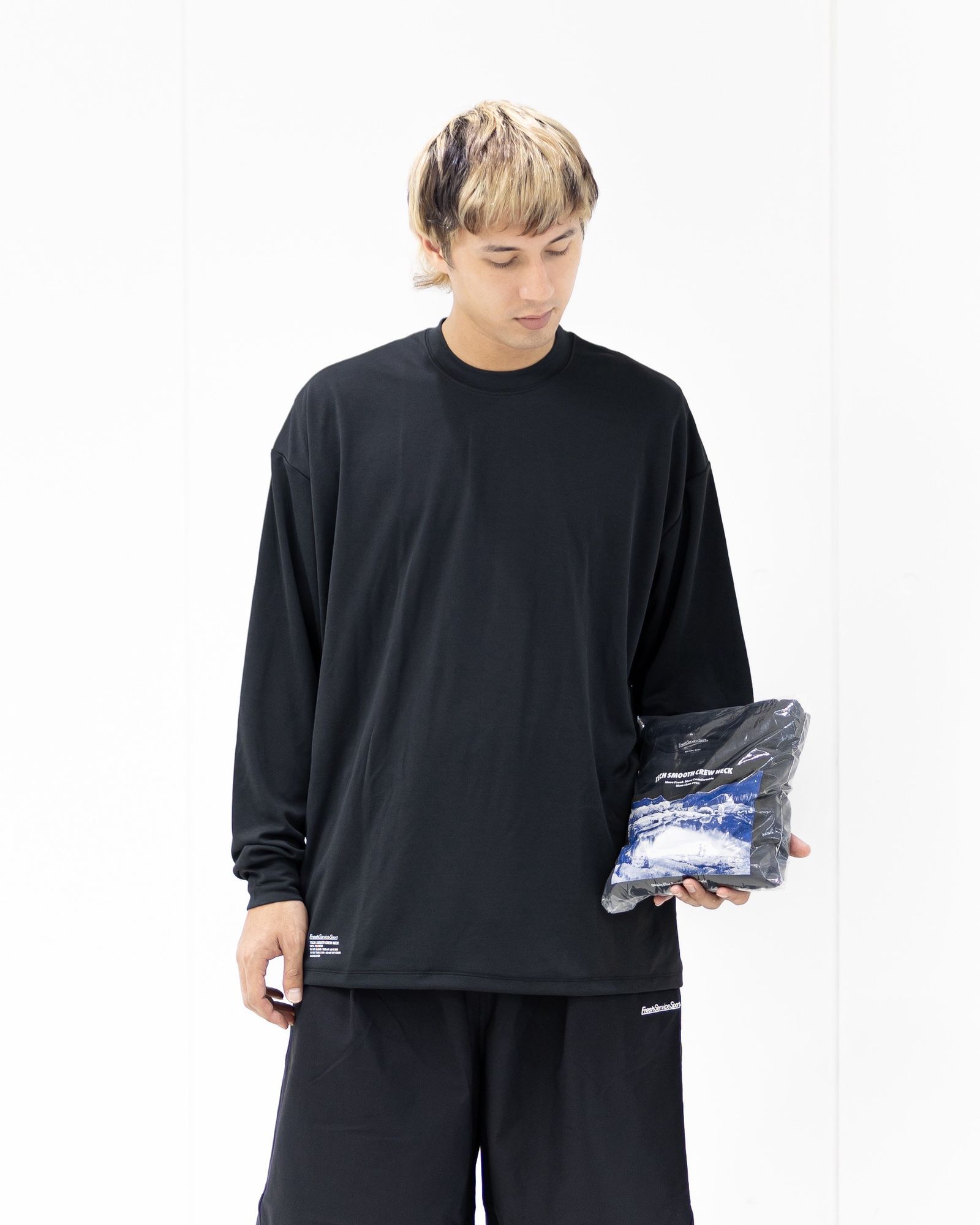 フレッシュサービス 2-PACK TECH SMOOTH L/S CREW NECK(FSS263-70076B)BLACK☆7月18日(土)新作発売！