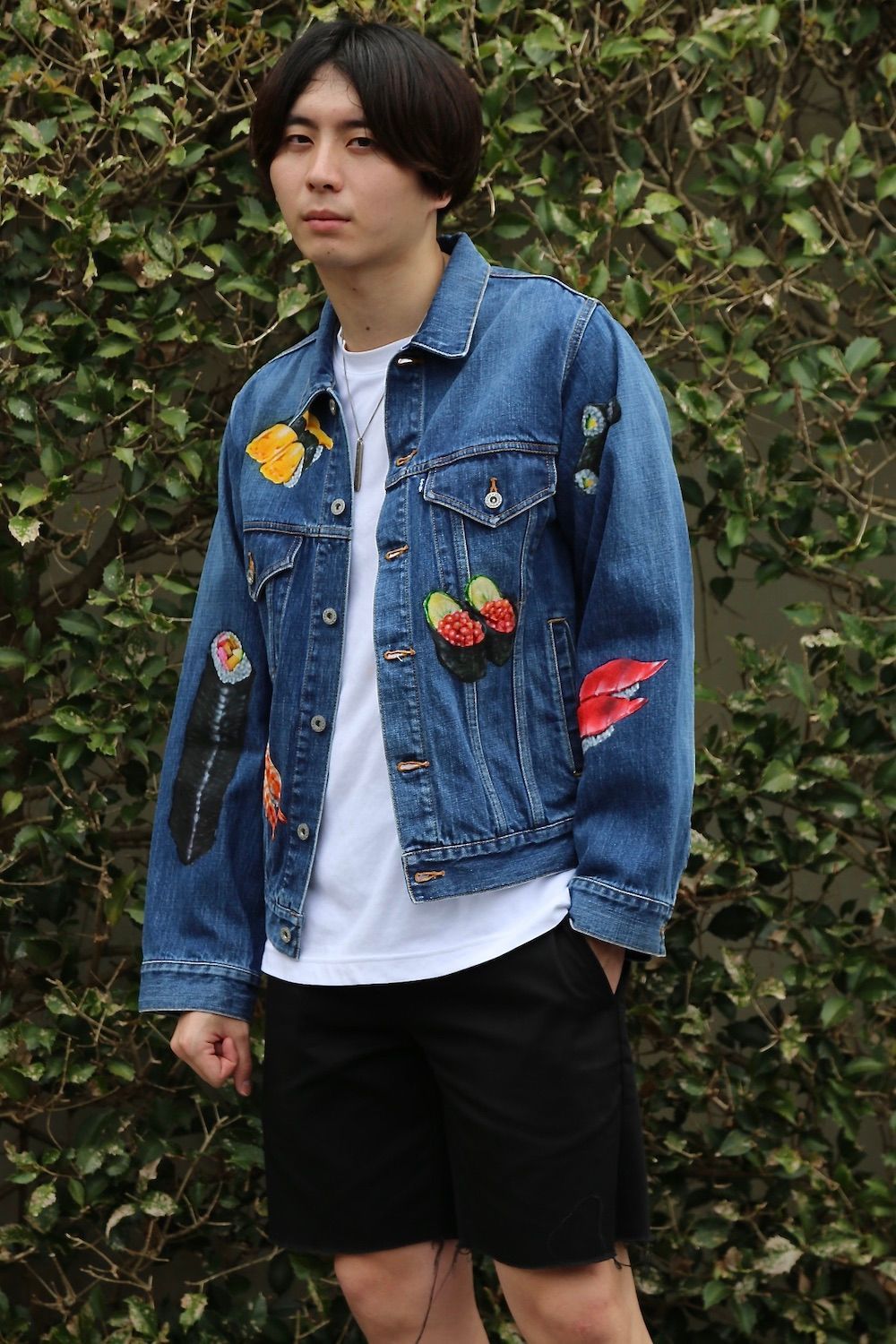 doublet FOOD HAND-PAINTED DENIM JACKET