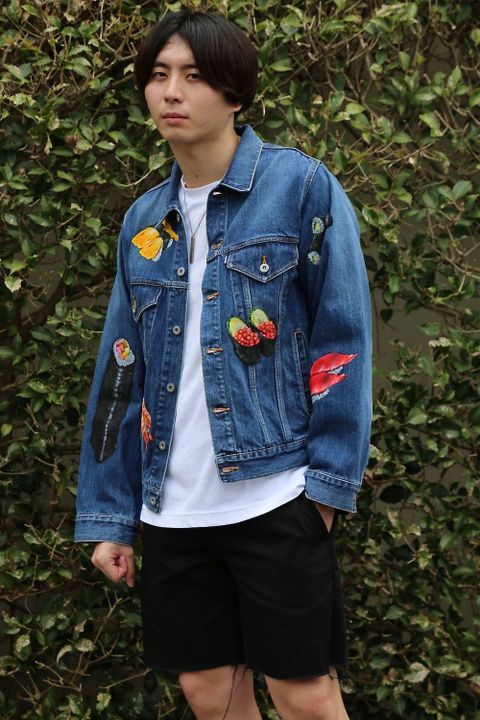 doublet FOOD HAND-PAINTED DENIM JACKET"L.BLUE"style.2020.8.8.
