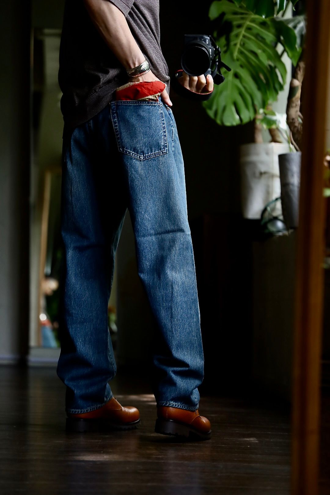 アプレッセ Washed Denim Wide Pants(AP-4002)INDIGO