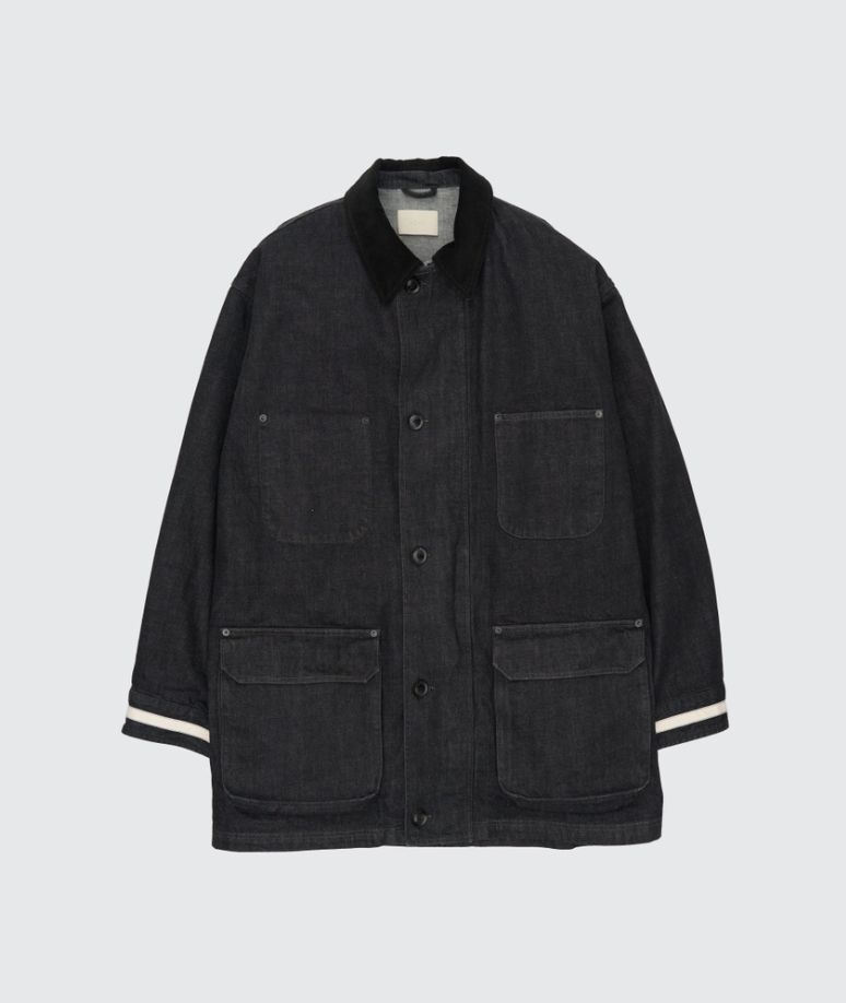 ヨーク 25FW コート Denim Coverall Half Coat(YK25FW01065C)BLACK