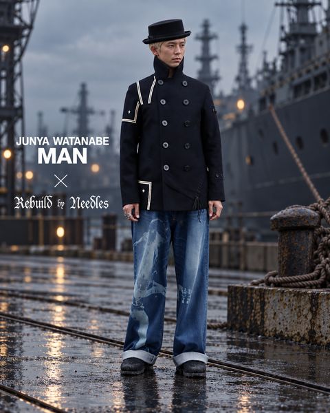 JUNYA WATANABE MAN ウールナイロンメルトン NEEDLES Wネーム Pコート  10月2日(金)新作発売！