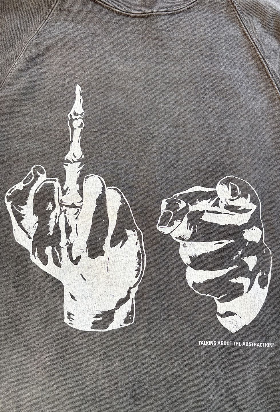 トーキングアバウト ジ アブストラクション 25AW OVER DYE PRINT RAGLAN TEE(2526AW-LS-002)FUCK☆新作発売！