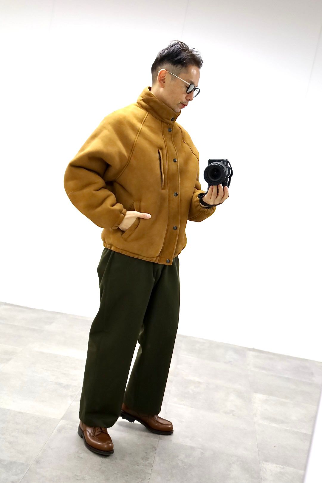 A.PRESSE 2026 Vintage Mouton Ski Down Jacketスタイル