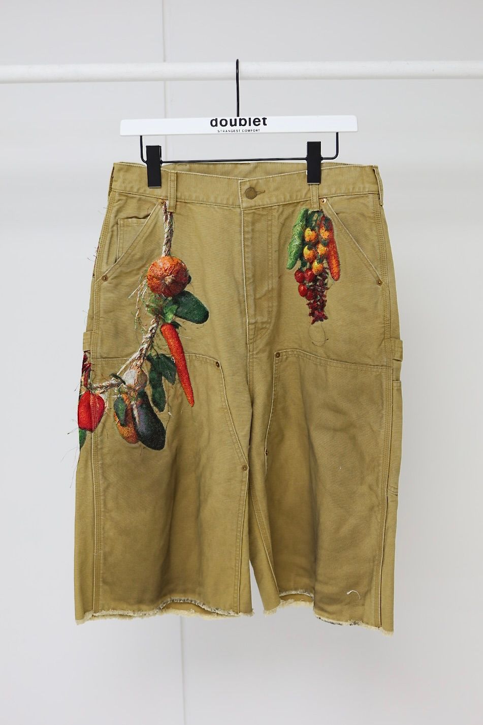 doublet ダブレット26SS VEGETABLE EMBROIDERY CUT-OFF PANTS (26SS19PT350) BEIGE ★1月17日(土)11:00発売！