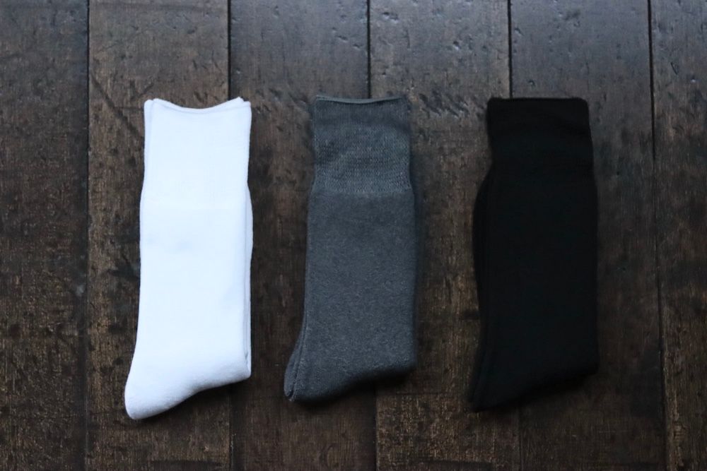 グラフペーパー 3パックソックス Graphpaper 3-Pack Socks (MONOTONE)