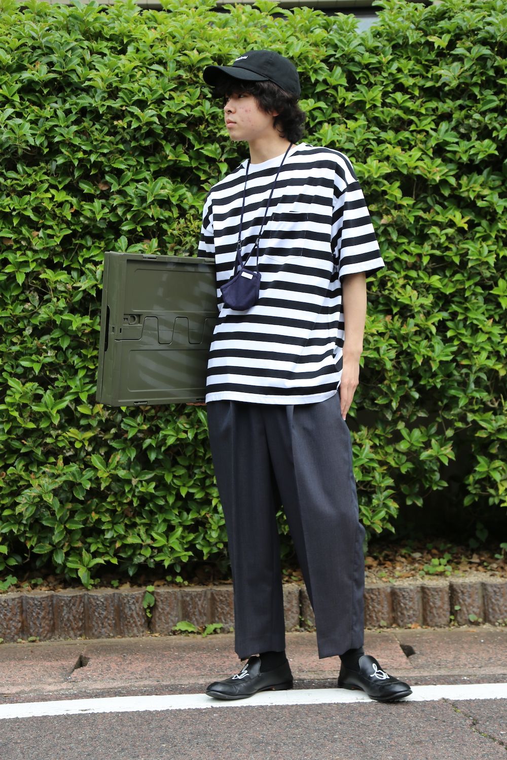 Graphpaper Border S/S Pocket Tee style. 2021.05.29.