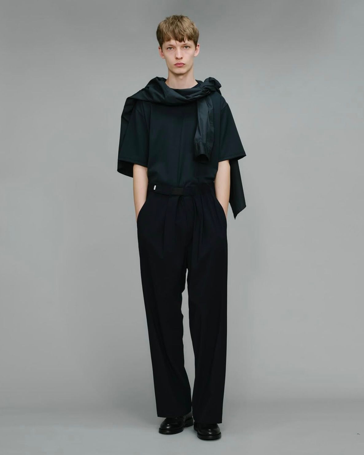Graphpaper 【Wide Chef Pants】 Graphpaper Scale Off Wool Wide Chef Pants Charcoal Grey