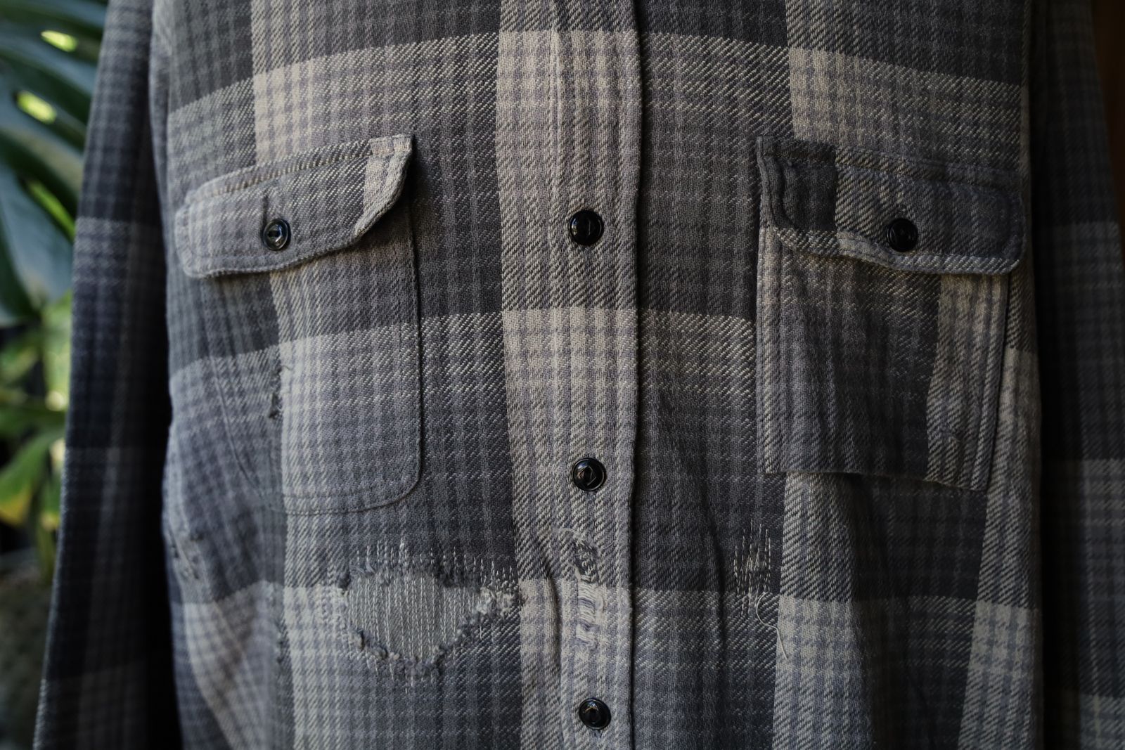 BOW WOW バウワウ DELUXE FLANNEL SHIRTS REPAIRED (BW242-DFSR)CHACOAL×GRAY REPAIRED☆10月19日(土)11:00発売！