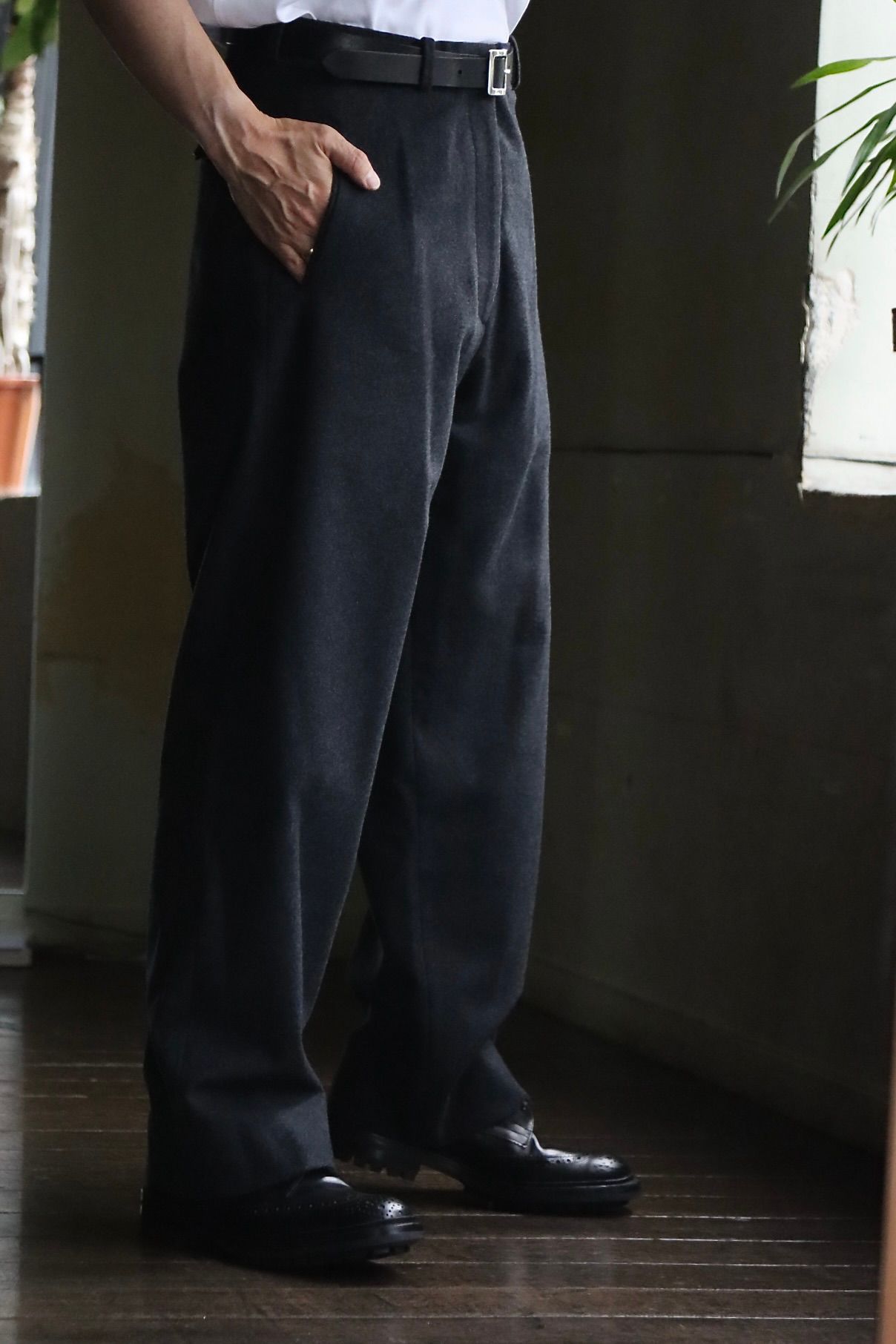 A.PRESSE アプレッセ 2025 STYLE2 Wool Flannel Wide Trousersスタイル.2025.9.13.