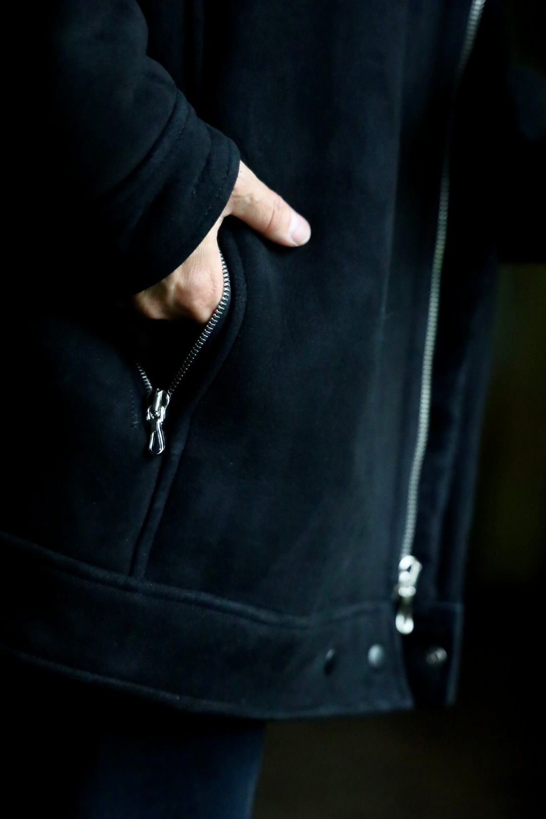 グラフペーパー24AW Sheep Mouton Aviator Jacket(GU243-20080)BLACK