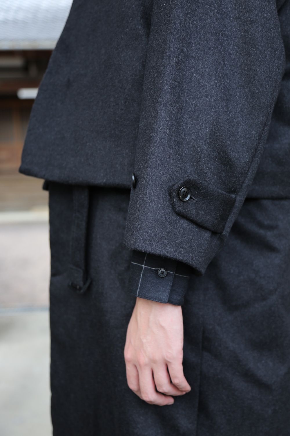 YOKE 新作 CASHMERE 3WAY BAL COLLAR SHARE COAT(YK20AW0134C)"CHARCOAL"style.2020.10.10.
