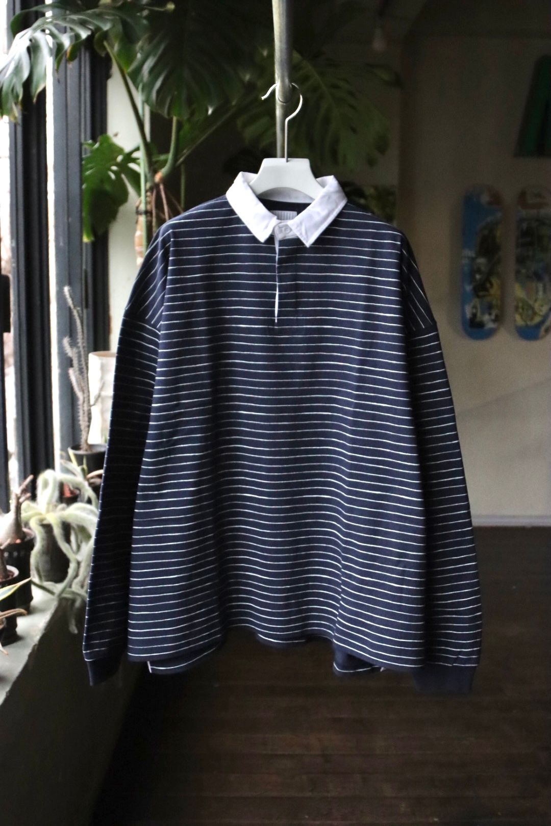 S.F.C SIDE STRIPES RUGBY SHIRT NAVY-