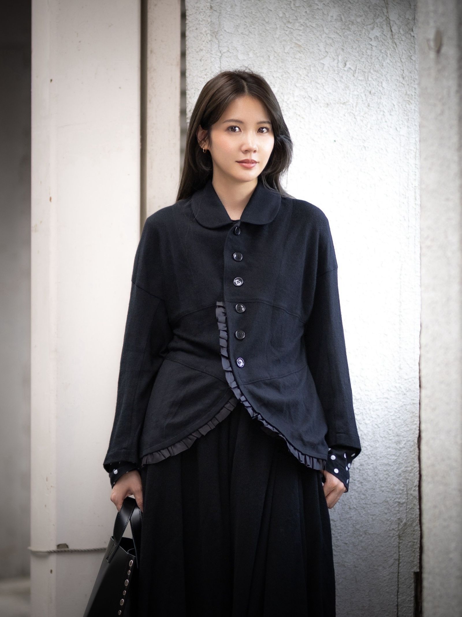 tao 26FW ウールミルド天竺×キュプラタフタカーディガン(TR-T006-051-1)BLACK☆10月2日(金)発売！