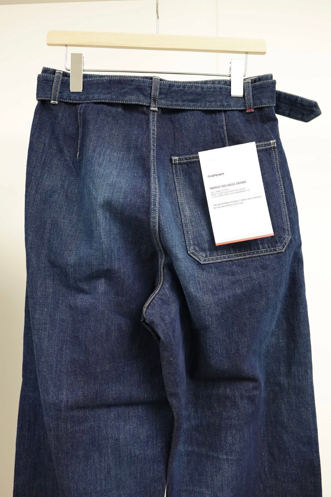 グラフペーパー Selvage Denim Belted Pants(GU261-40064DB)INDIGO_DARK FADE★1月24日(土)発売！