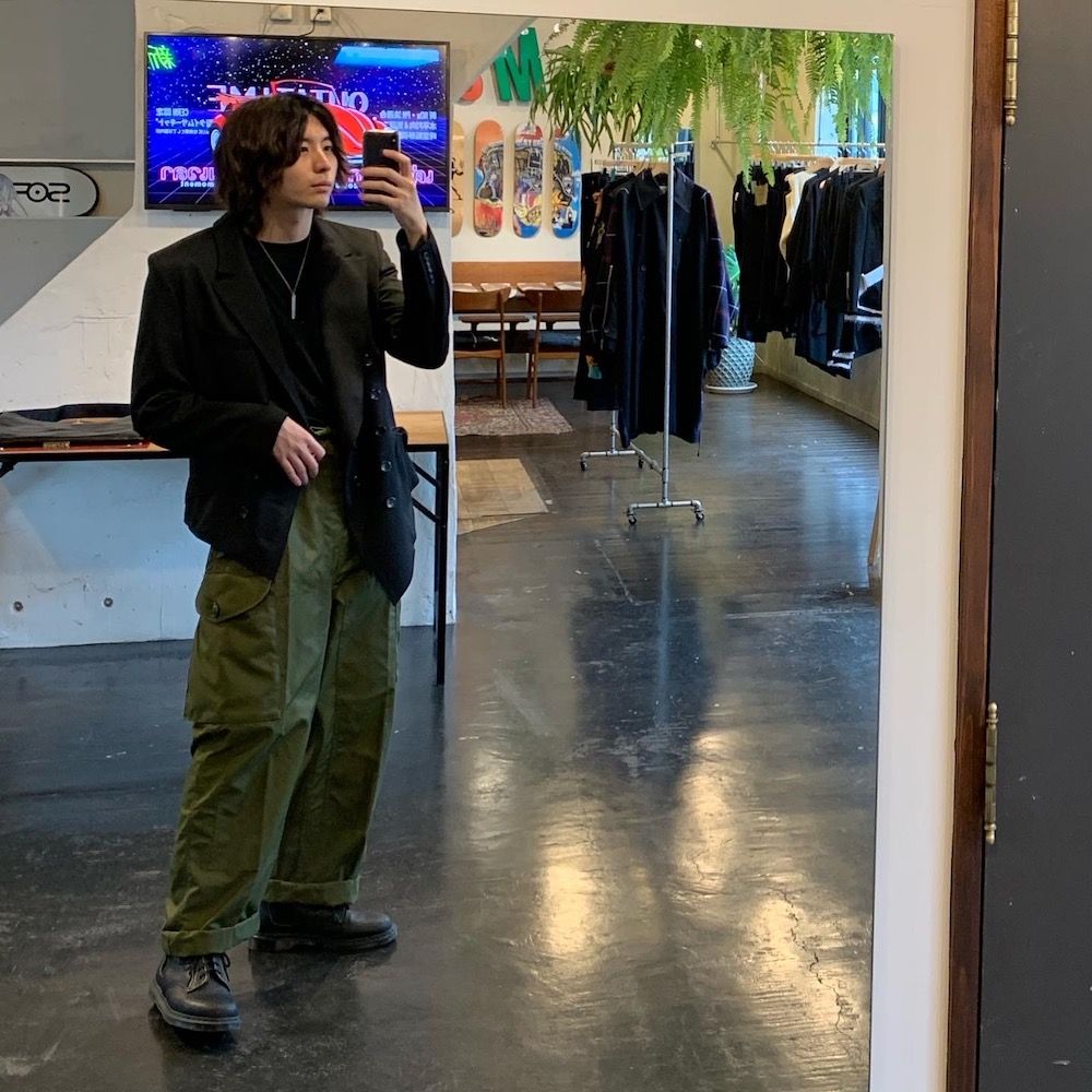 sulvam 2020AW Gabardine double jacket"BLK" style.2020.7.12.