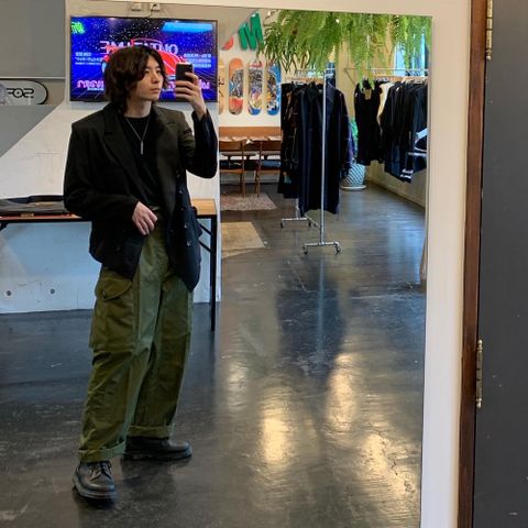 sulvam 2020AW Gabardine double jacket"BLK" style.2020.7.12.