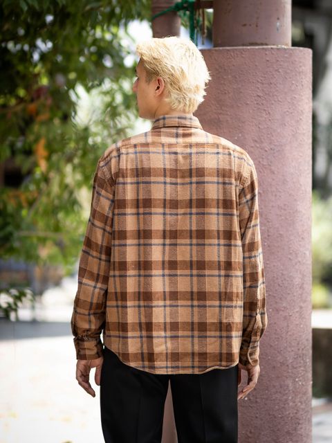 A.PRESSE 新作Vintage Cotton Silk Nep Twill Check Shirts