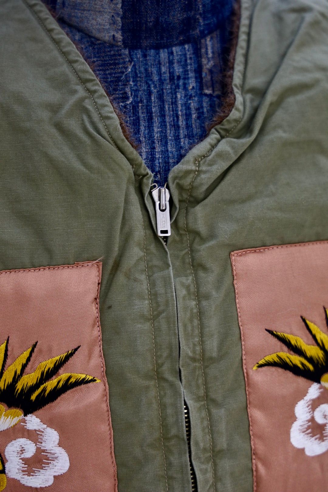 BOW WOW 25FWバウワウ REMADE USN DECK VEST SUKAJAN EMB AGED(BW252-RUDVE)AGED OD×PINK ★10月11日(土)発売！