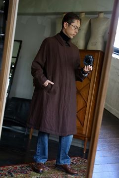 blurhms Classic Wool Balmacaan Coat"BROWN"スタイル.2025.10.13.