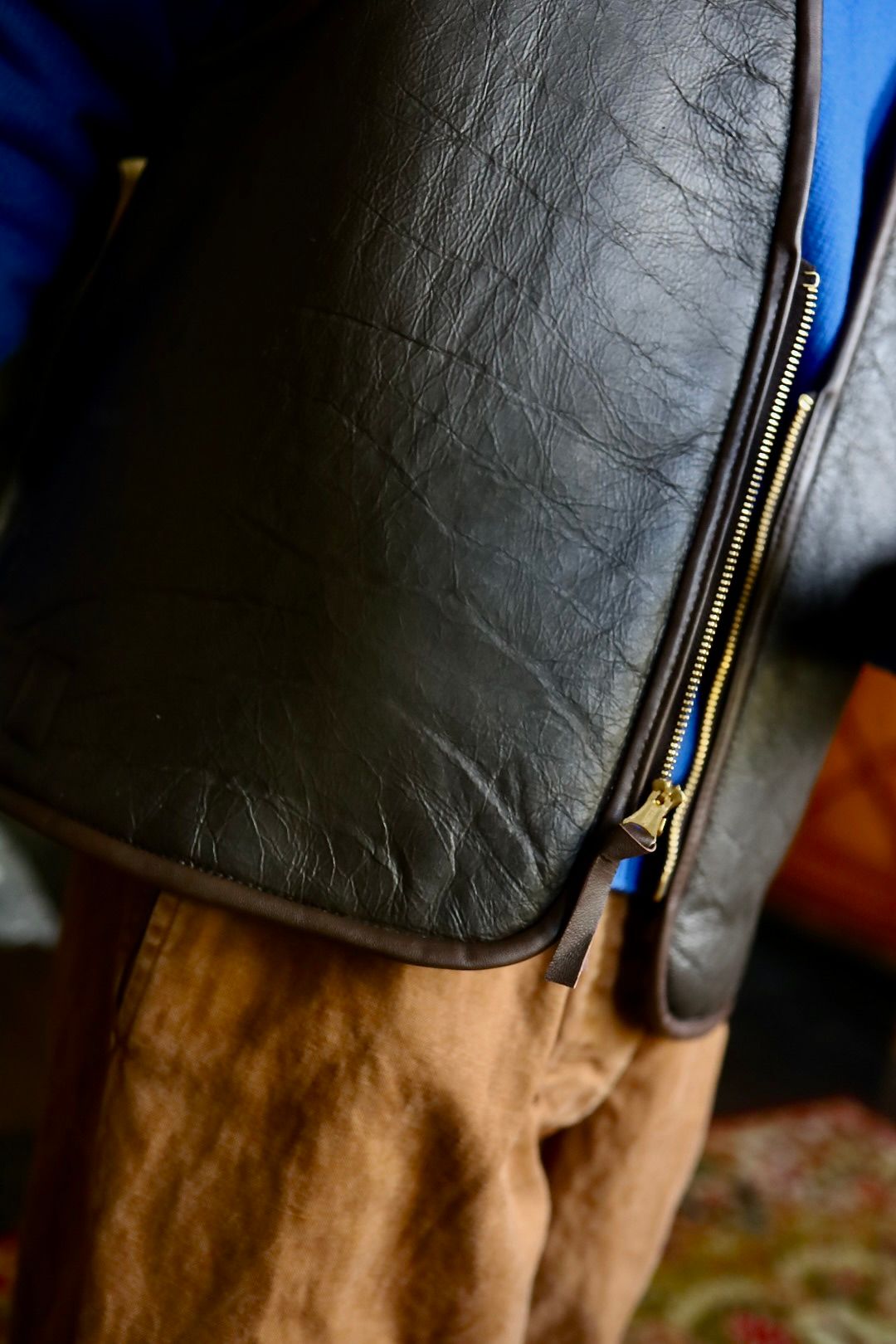 Gurank グランク ベストLamb skin best (2543)BROWN★新作発売！