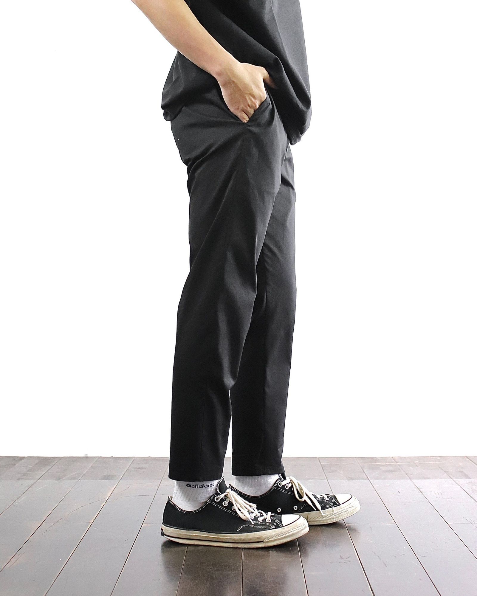 試着のみ　24ss グラフペーパー　リネンソロテックスニットクルー　ブラック　2 グラフペーパー 24SS Linen SOLOTEX Knit Crew Neck(BLACK
