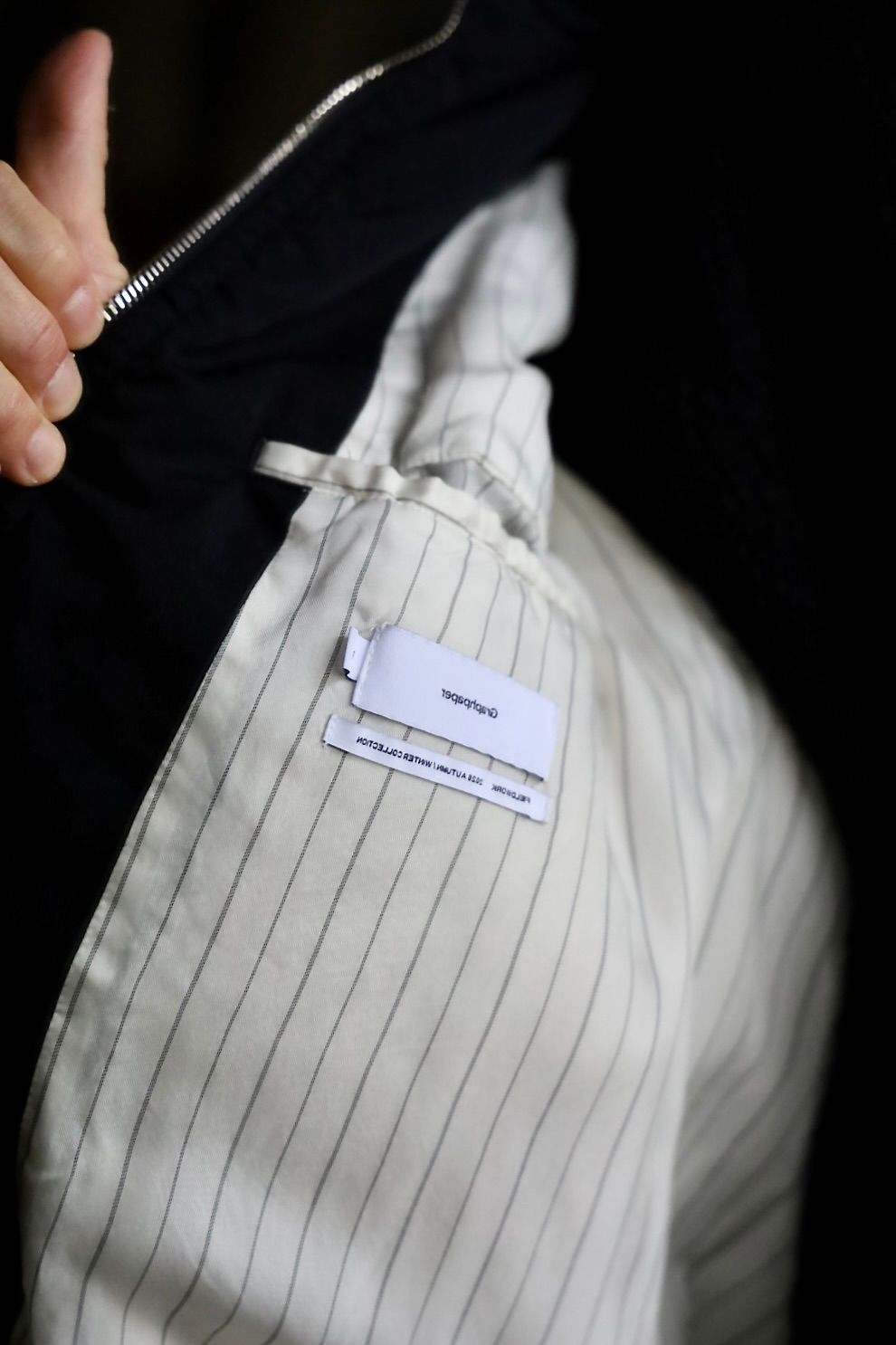 Graphpaper Fulled Wool Twill Flight Jacket"BKACK"スタイル