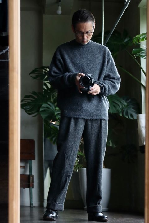 blurhms 22FW Wool Alpaka Napping Knitスタイル.2022.9.25.