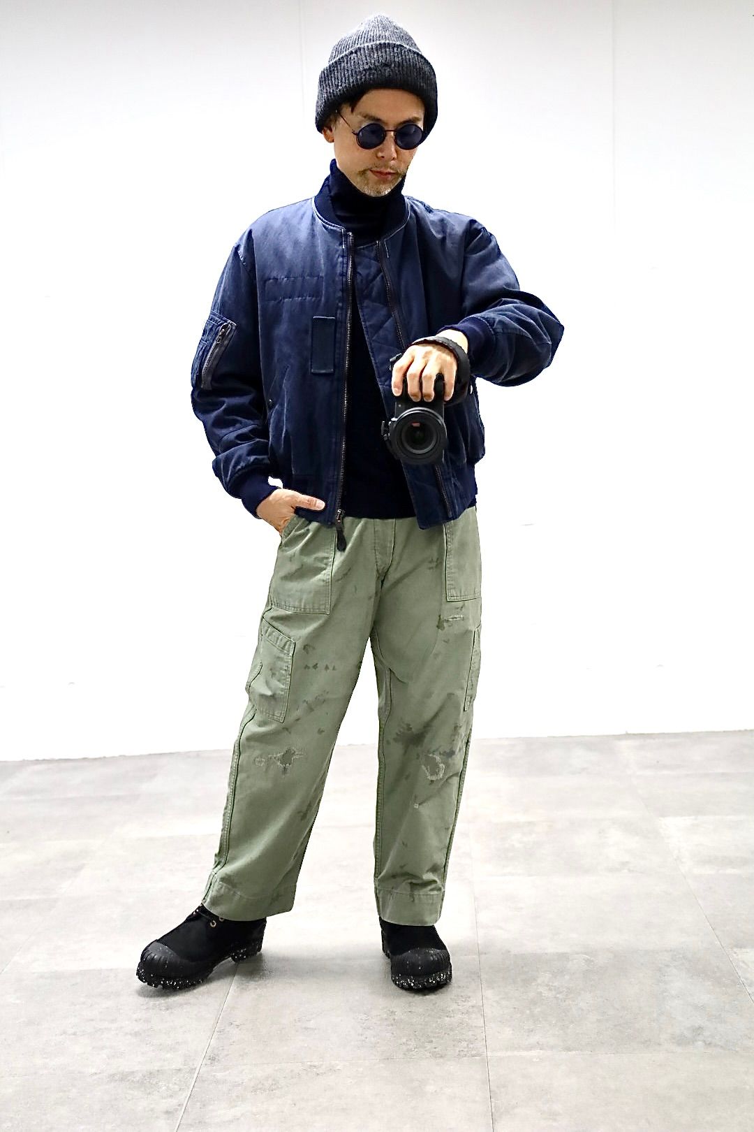 アプレッセ 2025 STYLE2 Vintage Silk Flight Jacket(25AAP-01-26)NAVY☆10月25日(土)発売!