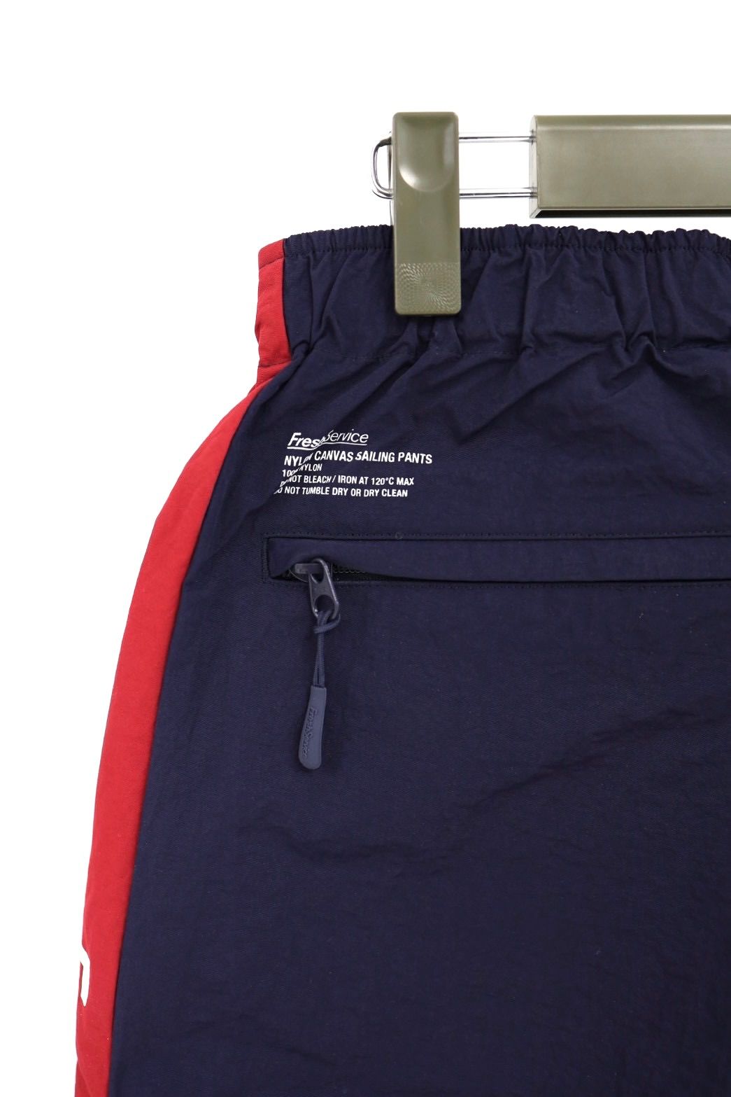 フレッシュサービス NYLON CANVAS SAILING PANTS (FSC261-40255)NAVY x RED