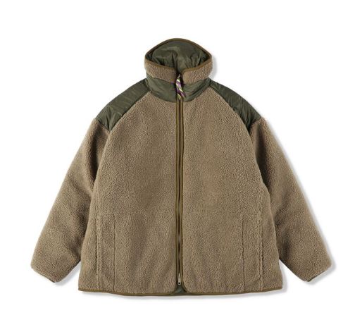 イズネス 25AW REVERSIBLE FLEECE DOWN JACKET is-ness×TAION (25AW_34_1007AWDOWNJK01)KHAKI☆新作発売！
