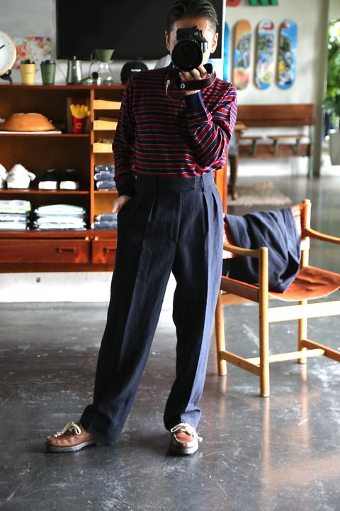 A.PRESSE Two Tack Trousers(21AAP-04-01M)NAVY STYLE※8月21日発売