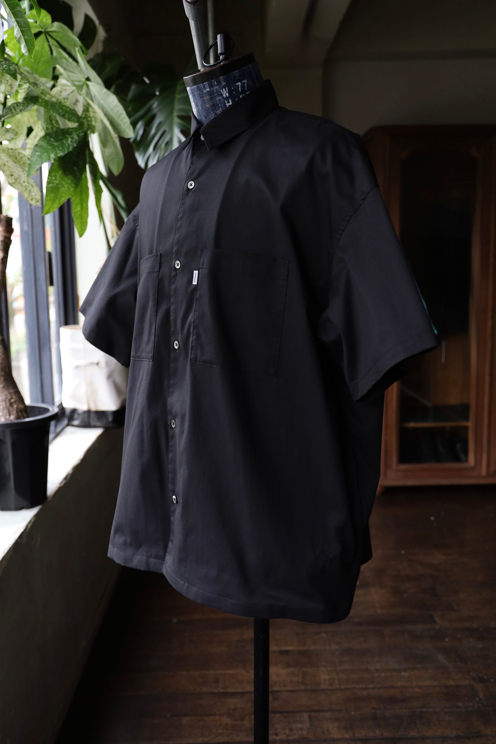 グラフペーパーシャツ 25SS Solotex Twill S/S Oversized Box Shirt(GM252-50001B)BLACK☆5月31日(土)発売！