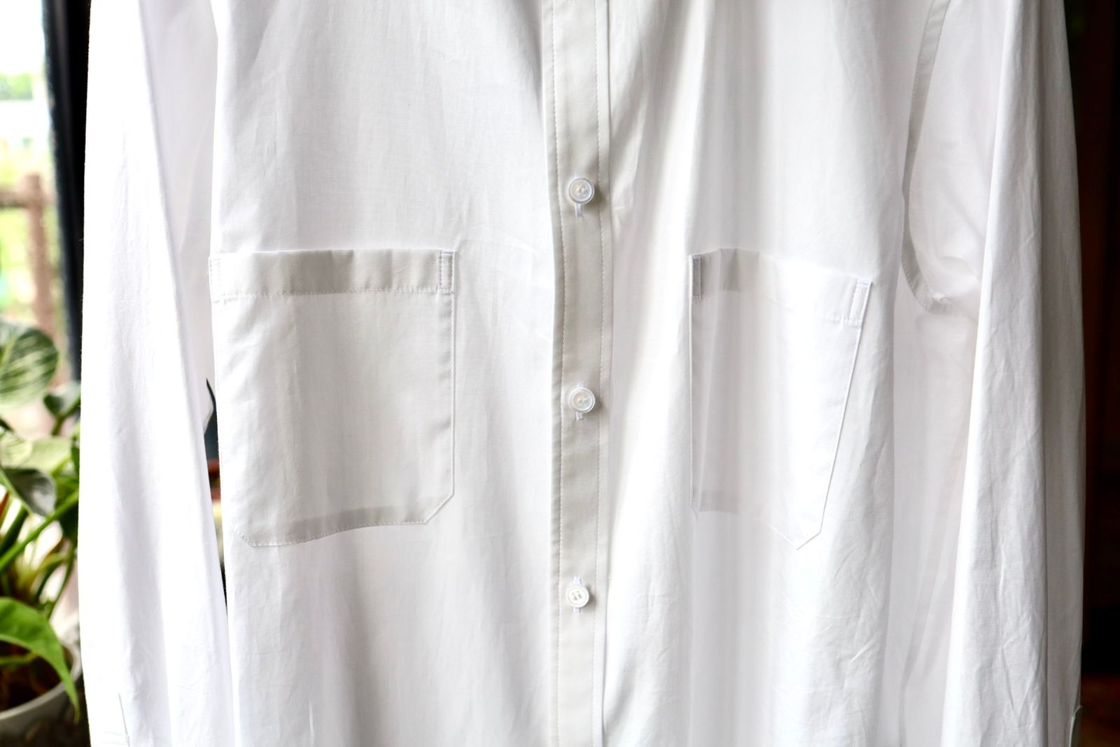 Yohji Yamamoto カフスレザーコットンシャツ (HW-B59-831-1A26)WHITE×BLACK☆7月8日(水)発売！