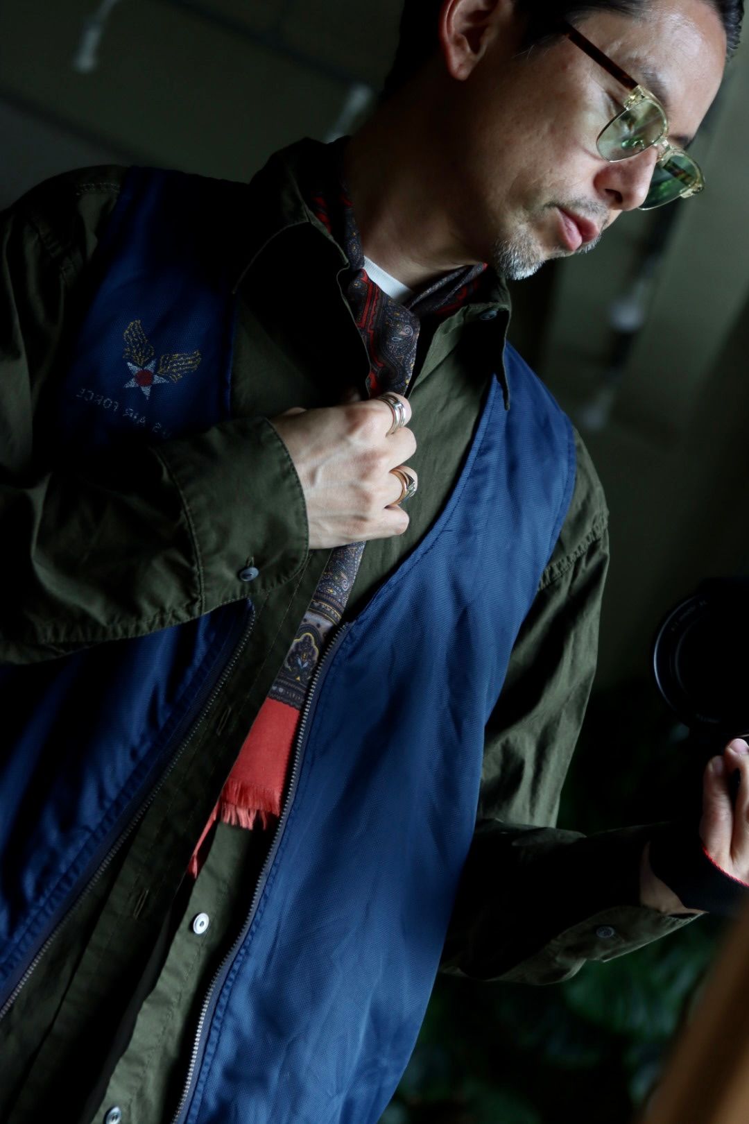 アプレッセ22AW Over Dyeing Military Shirt"OLIVE"スタイル2022.6.17.