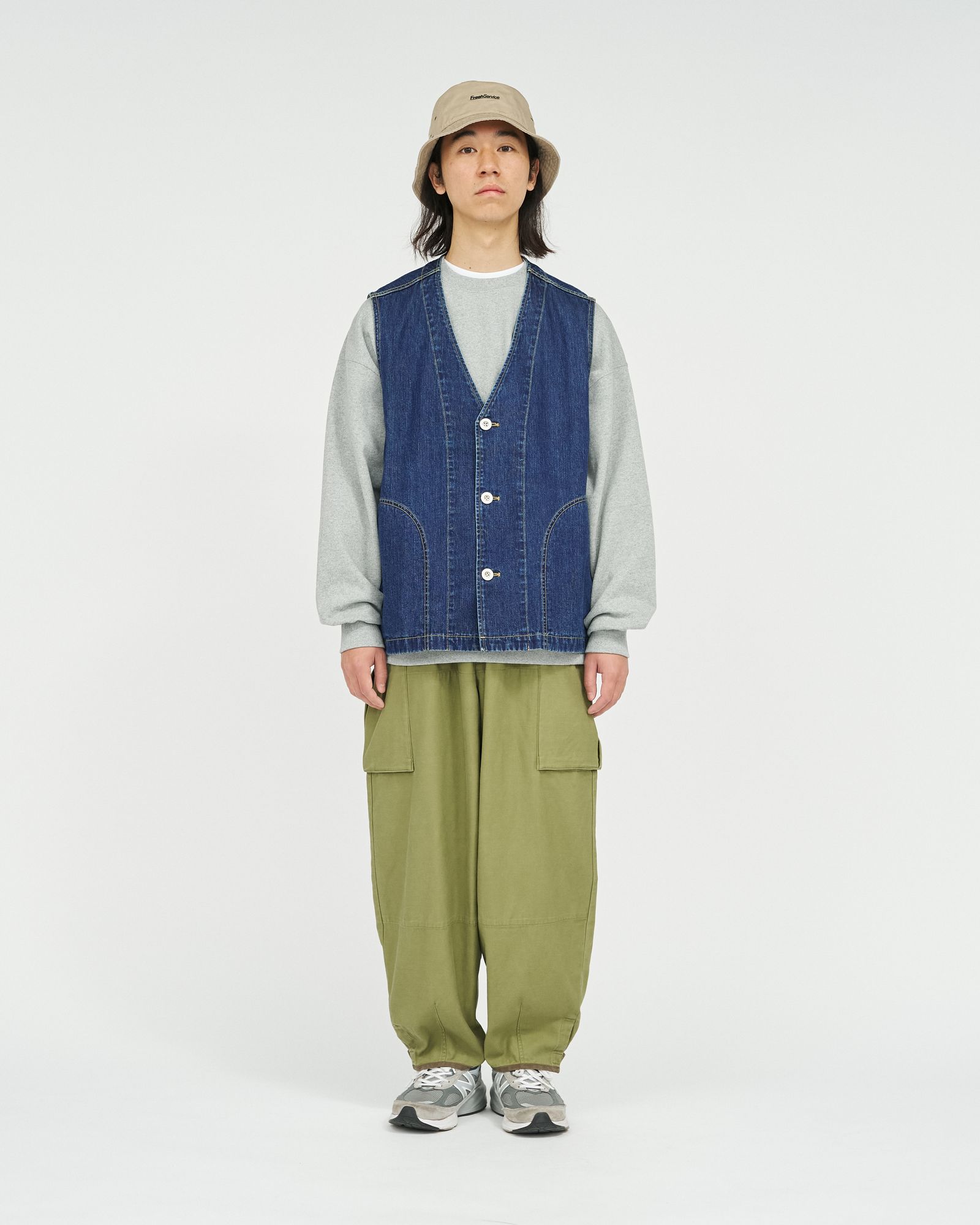 フレッシュサービス WORKERS DENIM VEST(FSC261-30266FB)FADE INDIGO☆12月20日(土)発売！