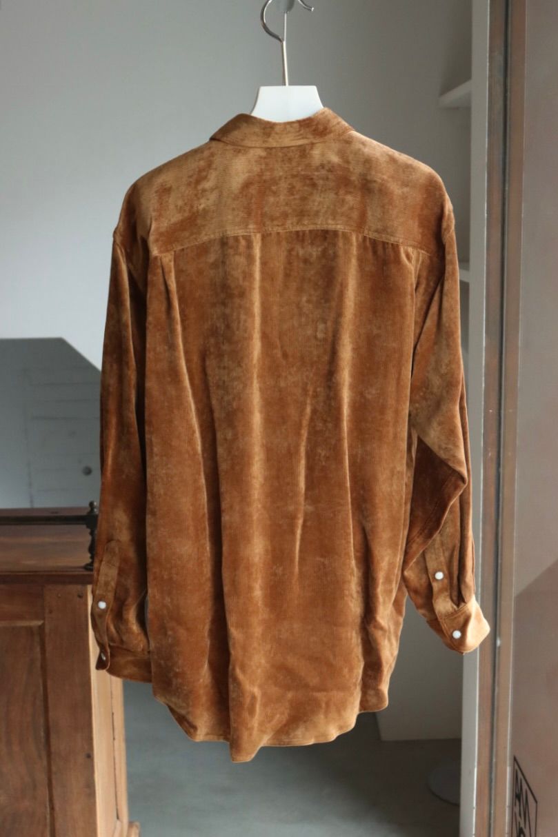 ヨーク 25FW シャツ Rayon Corduroy Western Shirt(YK25FW01084SH)BROWN