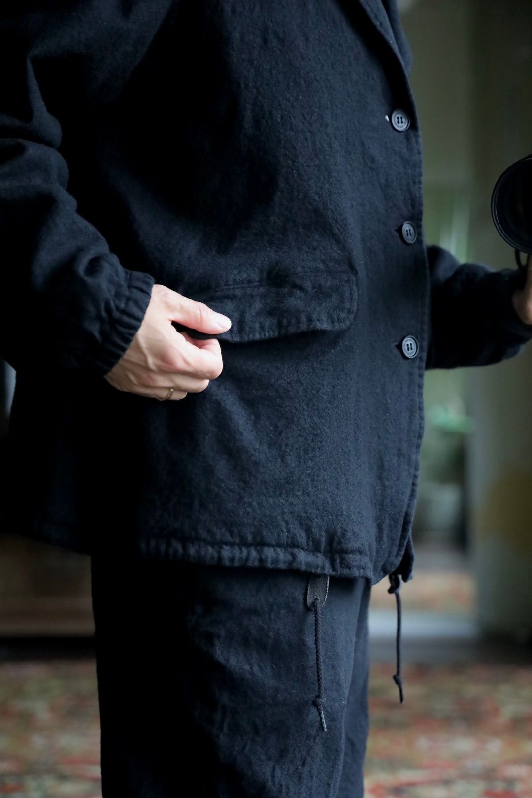 COMME des GARCONS HOMME 26FW ウールサージ製品縮絨3Bジャケットスタイル