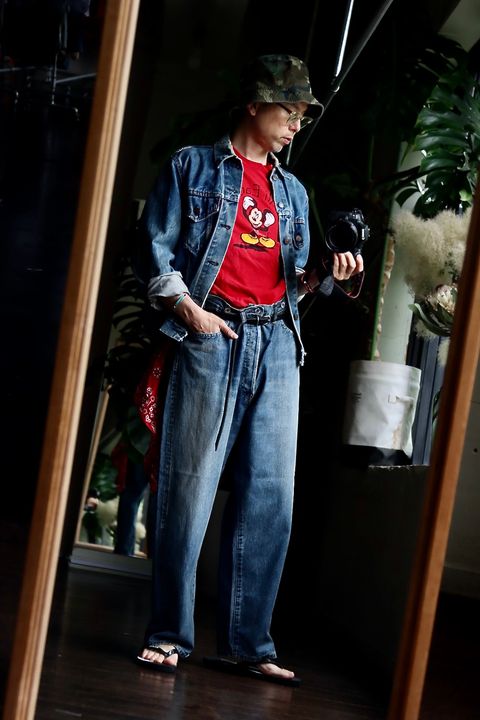 A.PRESSE No.22 Washed Wide Denim Pantsスタイル36