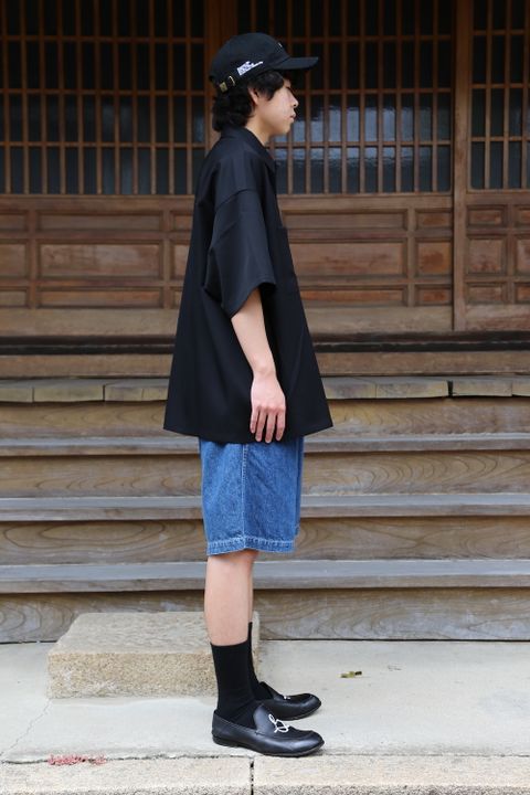Graphpaper Selvage Wool S/S Oversized Box Shirt(GM212-50260) style. 2021.06.20.