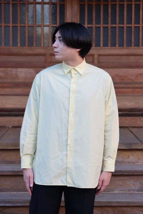 Ets.MATERIAUX Regular collar shirt(YELLOW)style.